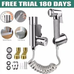 Thermostatic Mixer Bidet Shower Spray Kit, Brass Chrome Sprayer With Dual Control For Water Flow And Water Temperature 20-48℃, Safety Lock 38℃ Anti-Scald For Bidet Toilet Pet Shower Washing