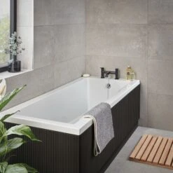 Hansgrohe Vernis Blend Bathroom Bath Mixer Tap Twin Lever Modern Curved Black -Bathroom Faucet Store 48218327 4