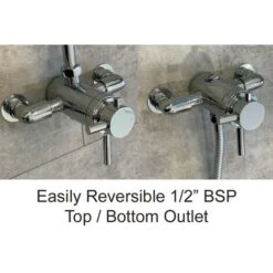 Modern Round Dual Shower Valve Thermostatic Concentric Concealed Exposed Chrome -Bathroom Faucet Store 49187913 3