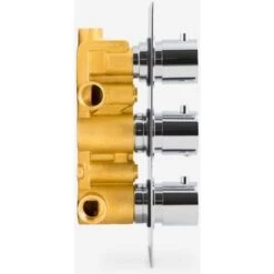 Bathroom 3 Dial 3 Way Concealed Round Thermostatic Shower Mixer Valve Chrome -Bathroom Faucet Store 51418944 4
