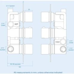 Bathroom 3 Dial 3 Way Concealed Round Thermostatic Shower Mixer Valve Chrome -Bathroom Faucet Store 51418944 5