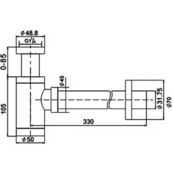 Premium Matte Black Universal Standard Bathroom Basin Sink Bottle Trap Waste -Bathroom Faucet Store 51419136 5