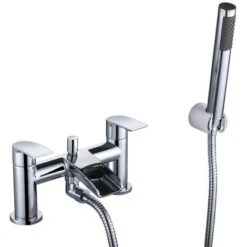 Round Waterfall Deck Mounted Bath Filler Shower Mixer With Slider Rail And Handset Kit -Bathroom Faucet Store 51419252 5