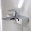 Square Wall Mounted Bath Filler Mixer Tap Chrome -Bathroom Faucet Store 51419623 1