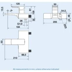 Square Wall Mounted Bath Filler Mixer Tap Chrome -Bathroom Faucet Store 51419623 3
