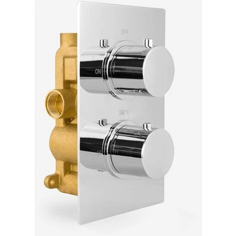 Lily 2 Dial 1 Outlet Round Concealed Thermostatic Shower Chrome 4 Lily 2 Dial 1 Outlet Round Concealed Thermostatic Shower Chrome - Image 2