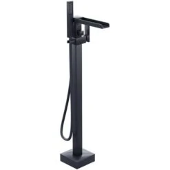Laura Waterfall Freestanding Bath Shower Mixer Tap Matte Black -Bathroom Faucet Store 51420560 5