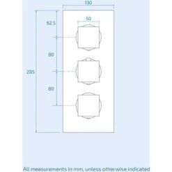 Cameo Modern Square 3 Dial 2 Outlet Concealed Shower Valve - Chrome 10 Cameo Modern Square 3 Dial 2 Outlet Concealed Shower Valve - Chrome -Bathroom Faucet Store 51420668 4