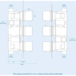 Cameo Modern Square 3 Dial 2 Outlet Concealed Shower Valve - Chrome 11 Cameo Modern Square 3 Dial 2 Outlet Concealed Shower Valve - Chrome -Bathroom Faucet Store 51420668 5