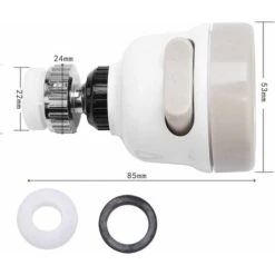 ABS 360 ° Rotary Spray Valve For Faucet, Anti-Splash Filter Nozzle, 3 Adjustment Modes -Bathroom Faucet Store 51792538 4