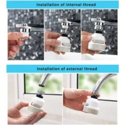 ABS 360 ° Rotary Spray Valve For Faucet, Anti-Splash Filter Nozzle, 3 Adjustment Modes -Bathroom Faucet Store 51792538 5