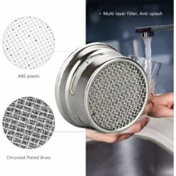 LangRay 3 Pieces Aerator Faucet, Aerator Faucet Filter Faucet With Seal Gasket For Kitchen, Bathroom - Silver (Outside Diameter 24MM) -Bathroom Faucet Store 51795384 3