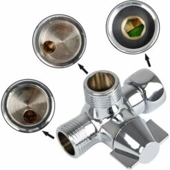 LangRay 3-Way Diverter Shower Valve Switch, Solid Brass, Thread (12.7mm), Polished Chrome (PV8) -Bathroom Faucet Store 51796632 5