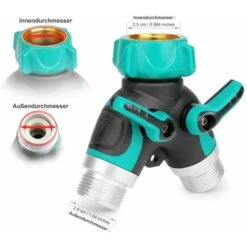 LangRay Garden Hose Splitter, 3/4 ”Zinc Alloy Dispenser With 2 Outlets Valves, Suitable For Timers, Adjustable And Lockable Water Flow With 2 Connectors And 4 Washers -Bathroom Faucet Store 51796782 2