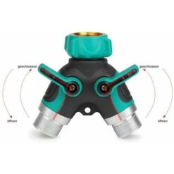 LangRay Garden Hose Splitter, 3/4 ”Zinc Alloy Dispenser With 2 Outlets Valves, Suitable For Timers, Adjustable And Lockable Water Flow With 2 Connectors And 4 Washers -Bathroom Faucet Store 51796782 3