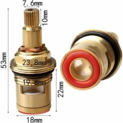 LangRay Ceramic Cartridge Faucet Fiyuer 4 Pcs Ceramic Disc Faucet Head For Shower Cabin Kitchen Shower Room Brass Water Replacement Valves (Hot And Cold) -Bathroom Faucet Store 51797463 2