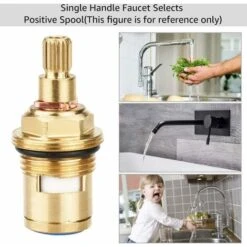 LangRay Ceramic Cartridge Faucet Fiyuer 4 Pcs Ceramic Disc Faucet Head For Shower Cabin Kitchen Shower Room Brass Water Replacement Valves (Hot And Cold) -Bathroom Faucet Store 51797463 5