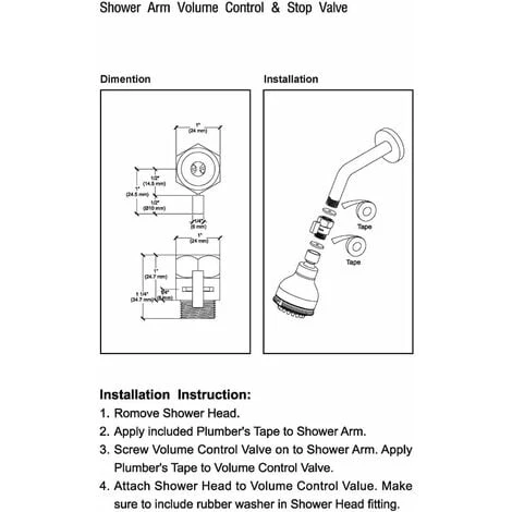 LangRay Copper Shut-Off Valve - For Shower Heads, To Adjust Water Temperature Easily And Not Frequently 7 LangRay Copper Shut-Off Valve - For Shower Heads, To Adjust Water Temperature Easily And Not Frequently - Image 5