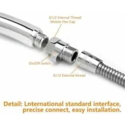 LangRay Shower Head Shut-Off Flow Control Shut-off Valve Brass Flow Faucet Universal Replacement Part 11 LangRay Shower Head Shut-Off Flow Control Shut-off Valve Brass Flow Faucet Universal Replacement Part -Bathroom Faucet Store 51800377 5