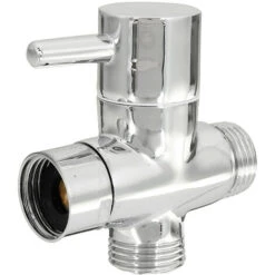 Chrome 3 Way Shower Head Forshower Bypass Valve Tee Adapter Tap Hasaki -Bathroom Faucet Store 51940632 3