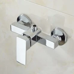 Modern Chrome Wall-mounted Shower Tap With Shower Mixer For Cold And Hot Water 9 Modern Chrome Wall-mounted Shower Tap With Shower Mixer For Cold And Hot Water -Bathroom Faucet Store 54191260 3