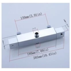 MUFF Square Thermostatic Shower Stick Mixing Valve Faucet Chrome Bathroom Double Outlet 9 MUFF Square Thermostatic Shower Stick Mixing Valve Faucet Chrome Bathroom Double Outlet -Bathroom Faucet Store 54685985 3