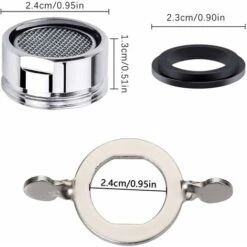 LITZEE M24 Aerator Tap Sieve Insert External Thread Mixer Nozzle With Stainless Steel Filter Including Chrome Mixer Nozzle Wrench For Taps Pack Of 5 -Bathroom Faucet Store 54902696 2