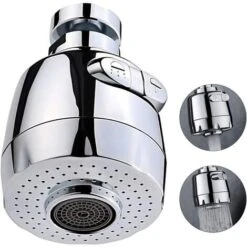360 Degree Swivel Faucet Aerator Kitchen Faucet Head 2 Modes Adjustable Shower Head Filter Sprayer For Kitchen Bathroom (Short)
