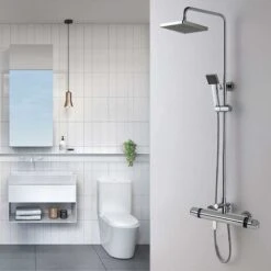 Thermostatic Shower Mixer Tap, All Copper Thermostatic Bathtub Faucet, Safety Protection With 38℃ Anti-scalding Button, Bathtub Mixer Tap Precise Adjustment Of Temperature And Water Volume -Bathroom Faucet Store 56639048 4