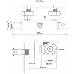 Thermostatic Shower Mixer Tap, All Copper Thermostatic Bathtub Faucet, Safety Protection With 38℃ Anti-scalding Button, Bathtub Mixer Tap Precise Adjustment Of Temperature And Water Volume -Bathroom Faucet Store 56639048 5