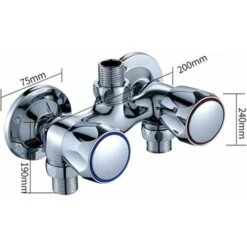 Modern Brass Shower Faucet For Bathroom Cold And Hot Water, Wall Mounted Mixer Tap With Chrome Control Switch -Bathroom Faucet Store 56639068 5