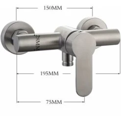 Wall-mounted Stainless Steel Shower Mixer Tap With Single Lever For Cold And Hot Water -Bathroom Faucet Store 56639087 5
