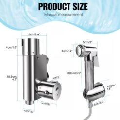 Thermostatic Mixer Bidet Shower Spray Kit Tap, Brass Chrome Sprayer With Dual Control For Water Flow And Water Temperature 20-48℃, Safety Lock 38℃ Anti-Scald For Bidet Toilet Pet Shower Washing -Bathroom Faucet Store 57749118 3