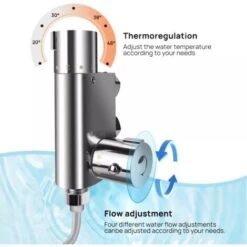 Thermostatic Mixer Bidet Shower Spray Kit Tap, Brass Chrome Sprayer With Dual Control For Water Flow And Water Temperature 20-48℃, Safety Lock 38℃ Anti-Scald For Bidet Toilet Pet Shower Washing -Bathroom Faucet Store 57749118 5