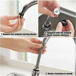 2 Pieces Swivel Water Faucet,360 Degree Movable Kitchen Faucet Head,2 Modes Adjustable Shower Head Filter Sprayer,Kitchen Aerator,Kitchen Faucet,Kitchen Faucet Extension -Bathroom Faucet Store 58056404 3