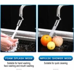 720 Degree Faucet Aerator, Swivel Kitchen Faucet Head 2 Modes Adjustable Shower Head Filter Sprayer For Kitchen Bathroom -Bathroom Faucet Store 58056895 4