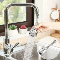 Water Saving Filter Nozzle,360 Degree Movable Kitchen Faucet Head,2 Modes Adjustable Shower Head Filter Sprayer For Kitchen Bathroom (Silver)