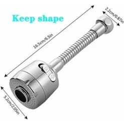 Water Saving Filter Nozzle,360 Degree Movable Kitchen Faucet Head,2 Modes Adjustable Shower Head Filter Sprayer For Kitchen Bathroom (Silver) -Bathroom Faucet Store 58057151 5