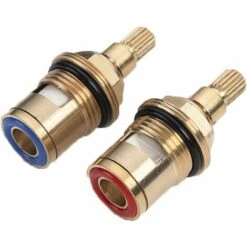 1/2 Ceramic Faucet Replacement Cartridge Hot And Cold Ceramic Disc Faucet Head For Kitchen Shower Room Brass Water Replacement Valves (Hot And Cold)