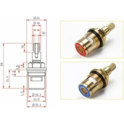 1/2 Ceramic Faucet Replacement Cartridge Hot And Cold Ceramic Disc Faucet Head For Kitchen Shower Room Brass Water Replacement Valves (Hot And Cold) -Bathroom Faucet Store 58408209 5