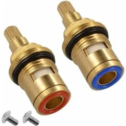 2 Pieces Ceramic Faucet Replacement Cartridge 20 Steps Universal Brass Faucet Replacement With Screw Replacement For Kitchen Home Bathroom Faucet Parts