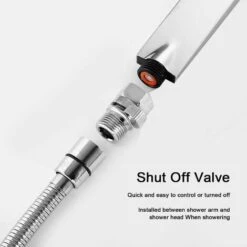 Shower Head Valve, G1/2 Shower Head Sprayer Valve Brass Stop Valve Silver Water Control Valve -Bathroom Faucet Store 58423152 2