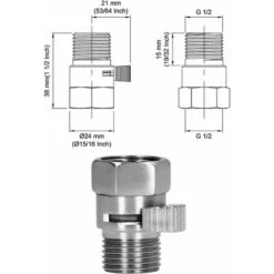 Shower Head Valve, G1/2 Shower Head Sprayer Valve Brass Stop Valve Silver Water Control Valve -Bathroom Faucet Store 58423152 3