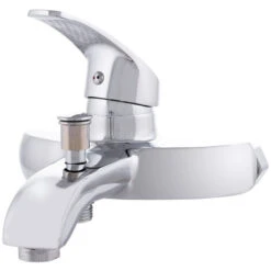 Bathtub Faucet Zinc Alloy, Chrome, Hot-Cold Water, Low Spout, Single-lever [QLI-FA-9703] (QLI-FA-9703)