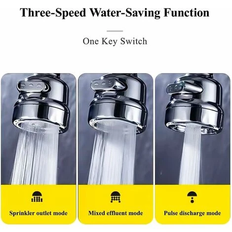 360 Swivel Faucet Tap Aerator- Adjustable 3 Mode Water Saving Faucet ABS Plastic Splash Proof Faucet Nozzle Filter Faucet Tap For Bathroom Kitchen RZ044 5 360 Swivel Faucet Tap Aerator- Adjustable 3 Mode Water Saving Faucet ABS Plastic Splash Proof Faucet Nozzle Filter Faucet Tap For Bathroom Kitchen RZ044 - Image 3