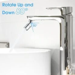 Faucet Tap Aerator, Dual Function 360° Rotation Swivel Tap Spray Head Water Saving With Soft Bubble Stream And Strong Sprayer For Kitchen Sink Bathroom (FM22) -Bathroom Faucet Store 59152322 4