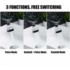 360°Swivel Faucet Tap Aerator, Adjustable 3 Mode Water-Saving Faucet Splash-Proof Filter Tap Booster For Bathroom Kitchen -Bathroom Faucet Store 59152337 3