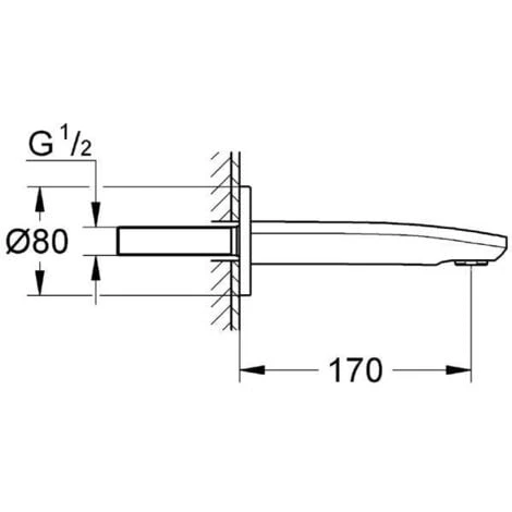 Grohe Eurostyle Cosmopolitan Bath Spout, Chrome (13276002) 4 Grohe Eurostyle Cosmopolitan Bath Spout, Chrome (13276002) - Image 2