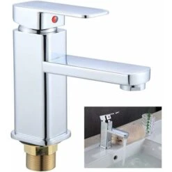 Monobloc Sink Mixer Tap, Bath Basin Mixer Tap, Waterfall Faucet Bathroom Hot And Cold Water Tap, Single Lever Washroom Sink Faucet, Chrome Brass