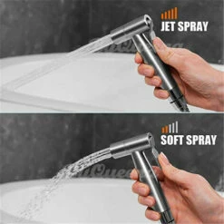 Handheld Bidet Sprayer Kit, Stainless Steel Shower Spray With Hose Bidet Holder Valve For Toilet Cleaning, Pet Bath, Personal Hygiene 11 Handheld Bidet Sprayer Kit, Stainless Steel Shower Spray With Hose Bidet Holder Valve For Toilet Cleaning, Pet Bath, Personal Hygiene -Bathroom Faucet Store 59499746 5